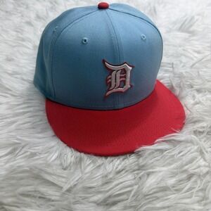 Detriot Tigers Hat Fitted 7.5 New Era Blue Retro Baseball MLB Embroidered Mens